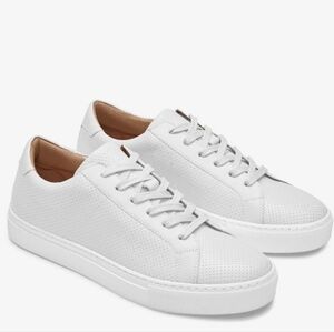 GREATS Royale Perforated Blanco Leather Low Top Sneakers
